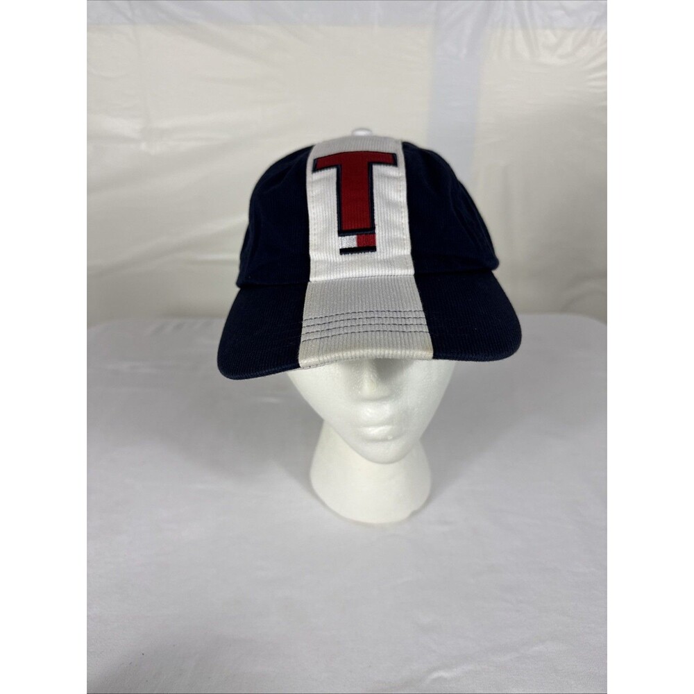 Vintage Tommy Hilfiger 3 Panel Corduroy Adjustable Red White Blue 2001 New Tags